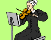 Disegno Dama violinista  pitturato su gualtiero/teodolindo
