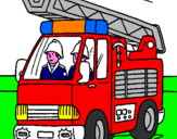 Disegno Camion dei Pompieri  pitturato su daniel