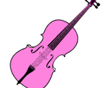 Disegno Violino pitturato su maddalena