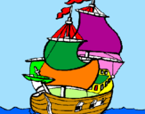 Disegno Barca  pitturato su andrea