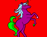 Disegno Unicorno pitturato su sofia