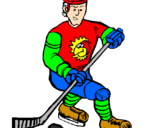 Disegno Giocatore di hockey su ghiaccio pitturato su ALESSANDRO