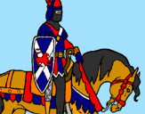 Disegno Cavaliere a cavallo pitturato su max