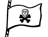 Disegno Bandiera dei pirati pitturato su maracana