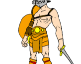 Disegno Gladiatore  pitturato su gladiator