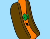 Disegno Hot dog pitturato su cecilia