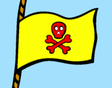 Disegno Bandiera dei pirati pitturato su aldo