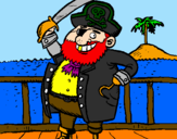 Disegno Pirata a bordo  pitturato su pirata jessica