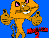 Disegno Madagascar 2 Alex pitturato su arianna