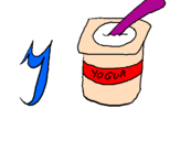 Disegno yogurt pitturato su marzia