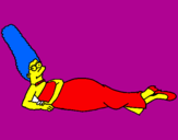 Disegno Marge pitturato su laura