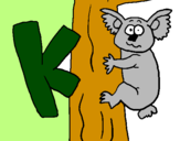 Disegno Koala  pitturato su martina 