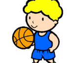 Disegno Giocatore di pallacanestro  pitturato su lorenzo