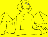 Disegno Sfinge pitturato su luca v.
