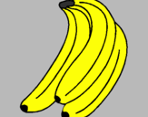 Disegno Banane  pitturato su rossella