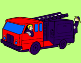 Disegno Pompieri sul camion  pitturato su Ric 2007 3