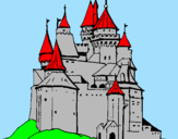Disegno Castello medievale  pitturato su roberta