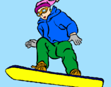 Disegno Snowboard pitturato su marta   colli