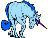 Disegno Unicorno brado  pitturato su pingo pongo