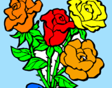 Disegno Mazzo di rose  pitturato su byutiful