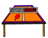 Disegno Ping pong pitturato su marco