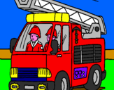 Disegno Camion dei Pompieri  pitturato su Sissy19