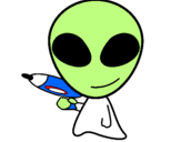 Disegno Alieno II pitturato su checco2010