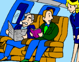 Disegno Passeggeri nell'aereo  pitturato su ROSSY,GIMMY,CIP