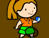 Disegno Ragazza che gioca a tennis  pitturato su JASDEEP