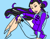 Disegno Principessa ninja  pitturato su byutiful