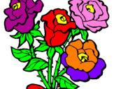 Disegno Mazzo di rose  pitturato su simona