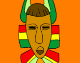 Disegno Maschera africana  pitturato su frghrkuhg