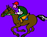 Disegno Corsa di cavalli  pitturato su veronica