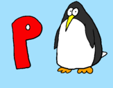 Disegno Pinguino pitturato su pngu