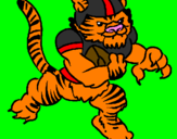Disegno Giocatore tigre  pitturato su andrea