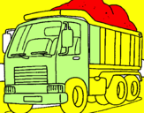 Disegno Camion da carico  pitturato su alessio
