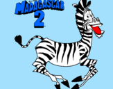 Disegno Madagascar 2 Marty pitturato su PIETRO