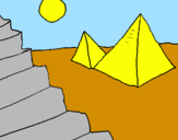 Disegno Piramidi pitturato su giovanni
