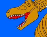 Disegno Scheletro di Tyrannosaurus rex pitturato su gio