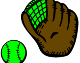 Disegno Guanto da baseball e pallina pitturato su francesco