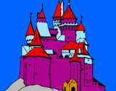 Disegno Castello medievale  pitturato su sara