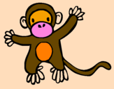 Disegno Scimmietta pitturato su ALESSIA