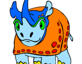 Disegno Rinoceronte  pitturato su ciccio