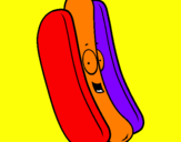 Disegno Hot dog pitturato su fabio