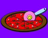 Disegno Pizza pitturato su zezzo mio x  sempre
