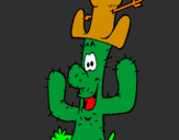 Disegno Cactus con il cappello  pitturato su arianna