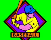 Disegno Logotipo baseball  pitturato su fabio