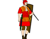 Disegno Soldato romano  pitturato su luigi marino