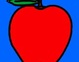 Disegno mela  pitturato su pingu 