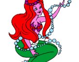 Disegno Sirena tra mille bollicine  pitturato su LIDIA